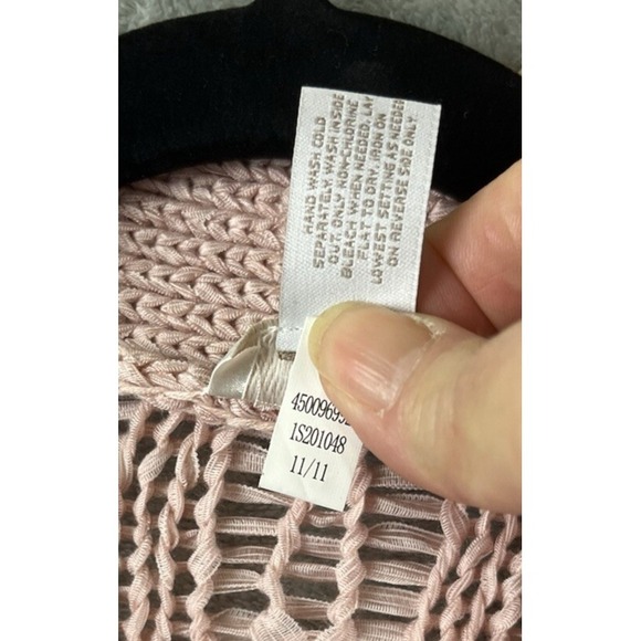 Chicos Cardigan Sweater Size 0 Small Open Front Pink Midweight Chunky Knit - Picture 5 of 6